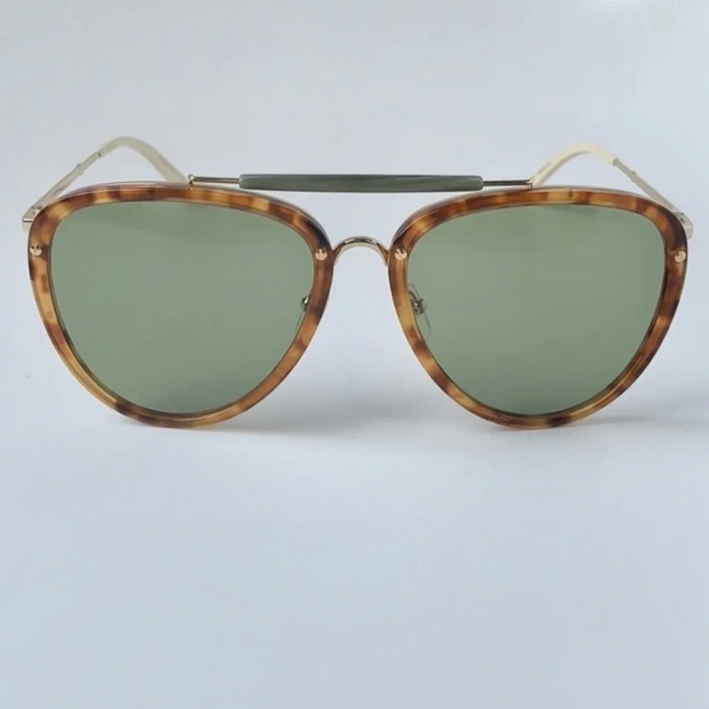 💯 - New Authentic Gucci Sunglasses GG0672S 003 Havana/Gold/Green